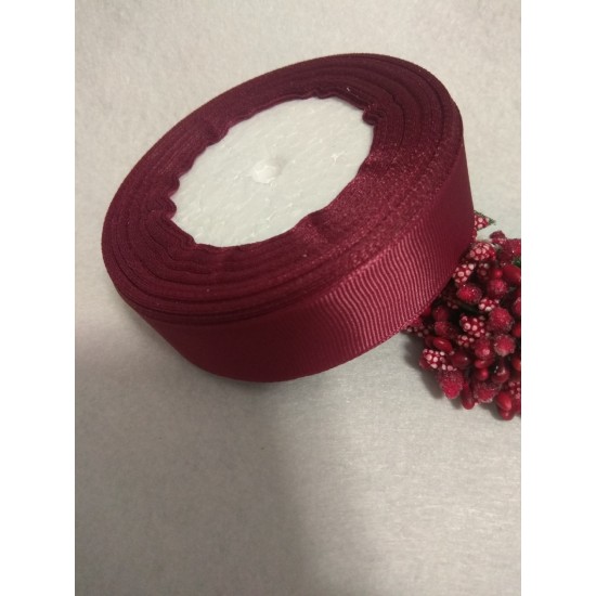 Лента репсовая однотонная 2,5 см*20 ярдов цв. винный, цена за катушку